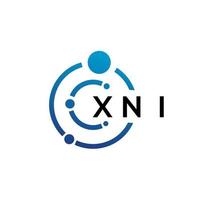 xni-Buchstaben-Technologie-Logo-Design auf weißem Hintergrund. xni kreative Initialen schreiben es Logo-Konzept. xni Briefgestaltung. vektor