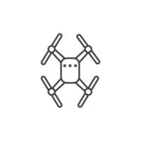 Das Vektorzeichen des Drohnensymbols ist auf einem weißen Hintergrund isoliert. Farbe des Drohnensymbols editierbar. vektor