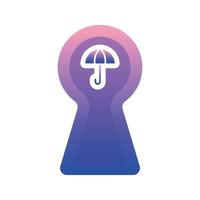 Regenschirm-Schlüsselloch-Logo-Farbverlauf-Design-Vorlage-Symbol-Element vektor