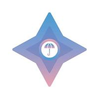 Regenschirm Shuriken Logo Gradient Design Template Icon Element vektor