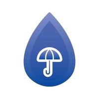 Regenschirm-Wasser-Logo-Gradienten-Design-Vorlage-Icon-Element vektor