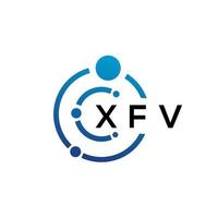 xfv-Buchstaben-Technologie-Logo-Design auf weißem Hintergrund. xfv kreative Initialen schreiben es Logo-Konzept. xfv Briefgestaltung. vektor