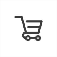 Vektorzeichen des Einkaufswagensymbols wird auf einem weißen Hintergrund lokalisiert. Warenkorb-Symbolfarbe editierbar. vektor