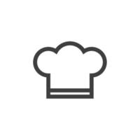 Das Vektorzeichen des Kochmützensymbols ist auf einem weißen Hintergrund isoliert. Kochmütze Symbolfarbe editierbar. vektor