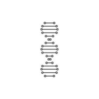 vektortecken på dna-helixsymbolen är isolerad på en vit bakgrund. dna helix ikon färg redigerbar. vektor