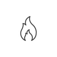 Vektorzeichen des Feuerflammensymbols ist auf einem weißen Hintergrund isoliert. Farbe des Feuerflammensymbols editierbar. vektor