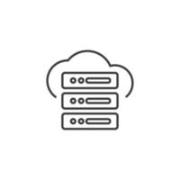 Das Vektorzeichen des Computerserversymbols ist auf einem weißen Hintergrund isoliert. Computerserver-Symbolfarbe editierbar. vektor