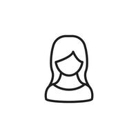 vektor tecken på kvinnan symbolen är isolerad på en vit bakgrund. kvinna ikon färg redigerbar.