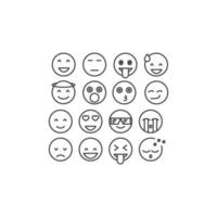 Das Vektorzeichen des Emoticon-Gesichtssymbols ist auf einem weißen Hintergrund isoliert. Farbe des Emoticon-Gesichtssymbols editierbar. vektor