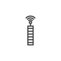vektor tecken på tornet signal symbolen är isolerad på en vit bakgrund. torn signal ikon färg redigerbar.