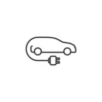 Vektorzeichen des umweltfreundlichen Auto- oder Elektrofahrzeugsymbols wird auf einem weißen Hintergrund lokalisiert. Symbolfarbe für umweltfreundliche Autos oder Elektrofahrzeuge editierbar. vektor