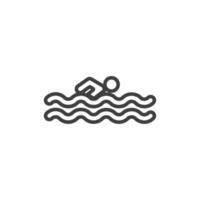 vektor tecken på simbassäng symbolen är isolerad på en vit bakgrund. pool ikon färg redigerbar.