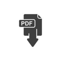 Vektorzeichen des Pdf-Symbols wird auf einem weißen Hintergrund lokalisiert. pdf-symbolfarbe editierbar. vektor