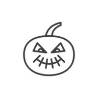 Vektorzeichen des Jack-o-Laterne-Symbols ist auf einem weißen Hintergrund isoliert. Jack o Lantern Symbolfarbe editierbar. vektor