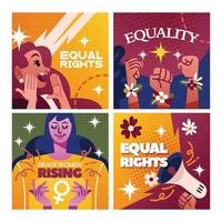 Social-Media-Vorlagendesign zum Tag der Gleichstellung der Frau vektor