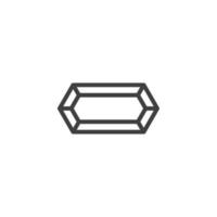 Vektorzeichen des Kristall- und Edelsteinsymbols wird auf einem weißen Hintergrund lokalisiert. Kristall- und Edelsteinsymbolfarbe editierbar. vektor