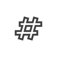 vektor tecken på hashtag symbolen är isolerad på en vit bakgrund. hashtag ikon färg redigerbar.