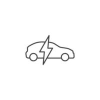 Vektorzeichen des umweltfreundlichen Auto- oder Elektrofahrzeugsymbols wird auf einem weißen Hintergrund lokalisiert. Symbolfarbe für umweltfreundliche Autos oder Elektrofahrzeuge editierbar. vektor