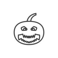 Vektorzeichen des Jack-o-Laterne-Symbols ist auf einem weißen Hintergrund isoliert. Jack o Lantern Symbolfarbe editierbar. vektor