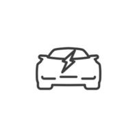 Vektorzeichen des umweltfreundlichen Auto- oder Elektrofahrzeugsymbols wird auf einem weißen Hintergrund lokalisiert. Symbolfarbe für umweltfreundliche Autos oder Elektrofahrzeuge editierbar. vektor