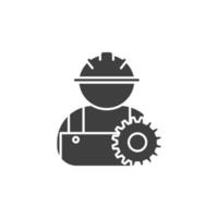 Vektorzeichen des Bauarbeitersymbols wird auf einem weißen Hintergrund lokalisiert. Bauarbeiter-Symbolfarbe editierbar. vektor