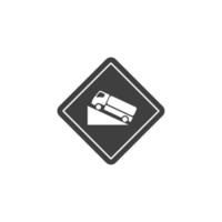 Vektorzeichen des Verkehrszeichensymbols wird auf einem weißen Hintergrund lokalisiert. Verkehrszeichen-Symbolfarbe editierbar. vektor