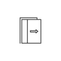 Vektorzeichen des Türsymbols ist auf einem weißen Hintergrund isoliert. Farbe des Türsymbols editierbar. vektor
