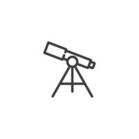 Das Vektorzeichen des Teleskopsymbols ist auf einem weißen Hintergrund isoliert. Farbe des Teleskopsymbols editierbar. vektor