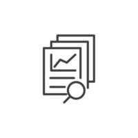 Das Vektorzeichen des Dokuments wie das Auditing-Symbol ist auf einem weißen Hintergrund isoliert. Dokument wie Auditing-Symbolfarbe editierbar. vektor