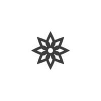 Vektorzeichen des Blumensymbols ist auf einem weißen Hintergrund isoliert. Farbe des Blumensymbols editierbar. vektor