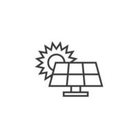 Das Vektorzeichen des Solarpanel-Glyphensymbols ist auf einem weißen Hintergrund isoliert. Farbe des Glyphen-Symbols für Sonnenkollektoren editierbar. vektor