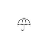 Vektorzeichen des Regenschirmsymbols wird auf einem weißen Hintergrund lokalisiert. Farbe des Regenschirmsymbols editierbar. vektor