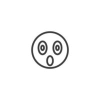 Das Vektorzeichen des Emoticon-Gesichtssymbols ist auf einem weißen Hintergrund isoliert. Farbe des Emoticon-Gesichtssymbols editierbar. vektor