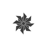 Das Vektorzeichen des Windradsymbols ist auf einem weißen Hintergrund isoliert. Windrad-Symbolfarbe editierbar. vektor
