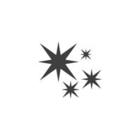 Das Vektorzeichen des Glanzsymbols ist auf einem weißen Hintergrund isoliert. Shine-Symbolfarbe editierbar. vektor