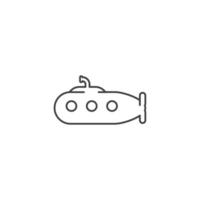 Vektorzeichen des U-Boot-Symbols ist auf einem weißen Hintergrund isoliert. U-Boot-Symbolfarbe editierbar. vektor