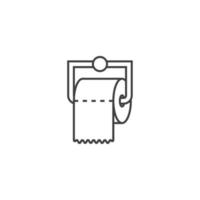 vektortecken på toalettpapperssymbolen är isolerad på en vit bakgrund. toalettpapper ikon färg redigerbar. vektor
