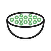 mat linje grön och svart ikon vektor