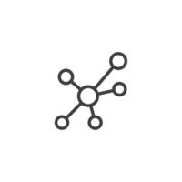 Das Vektorzeichen des Molekülsymbols ist auf einem weißen Hintergrund isoliert. Farbe des Molekülsymbols editierbar. vektor