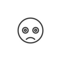 Das Vektorzeichen des Emoticon-Gesichtssymbols ist auf einem weißen Hintergrund isoliert. Farbe des Emoticon-Gesichtssymbols editierbar. vektor