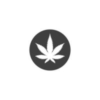 Das Vektorzeichen des Cannabis-Marihuana-Blattsymbols ist auf einem weißen Hintergrund isoliert. Cannabis-Marihuana-Blatt-Symbolfarbe editierbar. vektor