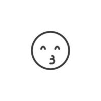Das Vektorzeichen des Emoticon-Gesichtssymbols ist auf einem weißen Hintergrund isoliert. Farbe des Emoticon-Gesichtssymbols editierbar. vektor