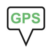 gps ii linje grön och svart ikon vektor