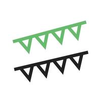 Feier Flaggen Linie grünes und schwarzes Symbol vektor