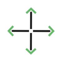 Vollbild ii Linie grünes und schwarzes Symbol vektor