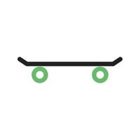 Skateboardlinie grünes und schwarzes Symbol vektor