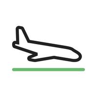 Flug Festnetz grünes und schwarzes Symbol vektor