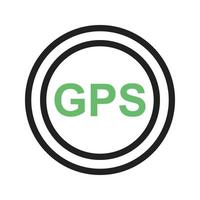 gps i line grünes und schwarzes symbol vektor