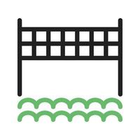 Wassersportlinie grünes und schwarzes Symbol vektor