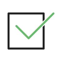 Checkbox-Linie grünes und schwarzes Symbol vektor